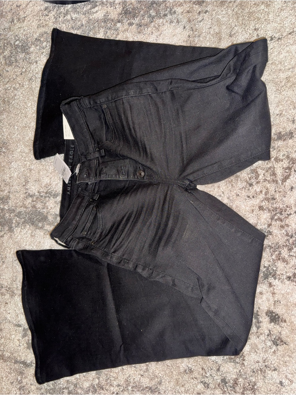 American Eagle Black Button-Fly Jeans